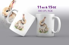 Watercolor Easter Bunny Mug Sublimation Product Image 1