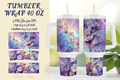 3d Lilac pastel floral tumbler 40oz wrap sublimation designs Product Image 1