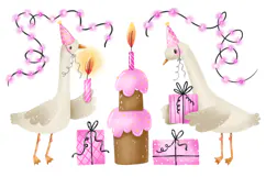 Goose Birthday . Baby Girl and Boy Newborn Baby Shower Product Image 6