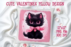 Black Valentines cat pillow design|Sweet pets print pillows Product Image 1