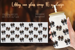 Black coquette bow pattern Libbey Can Glass Wrap 16oz design Product Image 1