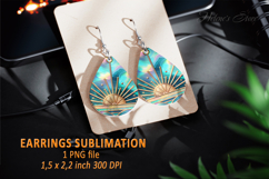 Gold Aquamarine Ocean earrings design| Teardrop earring png Product Image 1