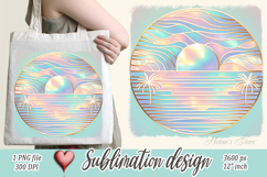 Gold summer beach palm tree sublimation designs |Pearl ocean Product Image 1