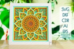 3D Mandala Pattern Shadow Box Mandala SVG DXF - 001SB Product Image 1