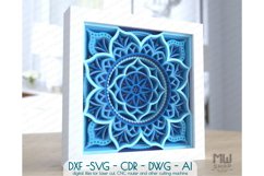 3D Mandala Pattern Shadow Box Mandala SVG DXF - M169 Product Image 1