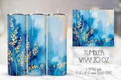 Gold flowers tumbler|Tumbler sublimation wrap|Spring designs Product Image 1