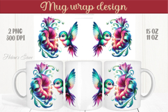 Hummingbird mug wraps sublimation designs png |Humming bird Product Image 1