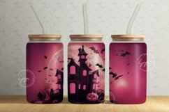 Halloween Haunted House, 16 oz Libbey Glass Can Tumbler Wrap Product Image 1