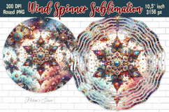 Christmas Snowflake Wind Spinner wrap sublimation design png Product Image 1