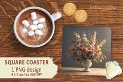 Floral bouquet square Coaster sublimation | Coaster square Product Image 2