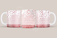 Valentine&#039;s day Mug Wrap, Heart Glitter Design, 11 &amp; 15 Oz Product Image 1