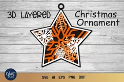 Christmas SVG Ornament | 3d Layered SVG Star | Ornaments SVG Product Image 1