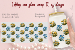 Vintage floral pattern Libbey Can Glass Wrap 16oz design png Product Image 2