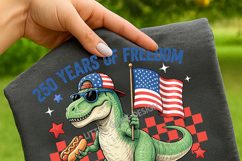 250 Years Of Freedom Dinosaur Png, Patriotic 4th of July Product Image 4