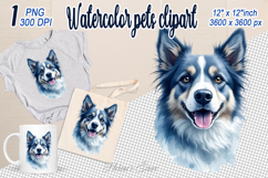 Cute watercolor dog clipart | Colorful dog design png Product Image 1