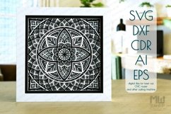 3D Mandala Pattern Shadow Box Mandala SVG DXF - M257 Product Image 1