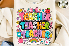 Cute Teacher Rainbow School PNG Product Image 1