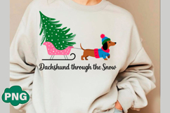 Christmas Dog Colorful PNG Trendy T-shir Product Image 3