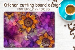 Watercolor flowers pattern design cutting board sublimation Product Image 1