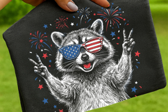Preppy 4th of July Raccoon PNG | Retro Patriotic PNG Design Product Image 1