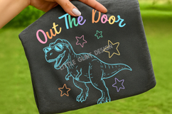 Out The Door Dinosaur SVG PNG | Preppy Last Day Of School Product Image 1