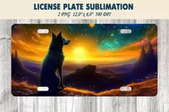 Car plate sublimation | Car plate PNG | Galaxy dog |Cosmic Product Image 1