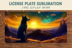 Car plate sublimation | Car plate PNG | Galaxy dog |Cosmic Product Image 3