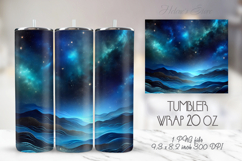 Bright dark blue tumbler 20 oz wrap sublimation design png Product Image 1