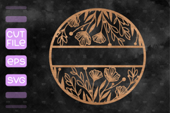 Floral Door Hanger SVG, Spring Welcome Sign SVG Product Image 1