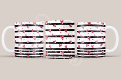 Valentine's day Mug Wrap, Heart Glitter Design, 11 &amp; 15 Oz Product Image 1