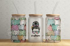 Cute Cats Tumbler Wrap, 16 oz Libbey Glass Can Tumbler, Product Image 1