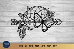 Butterfly SVG Arrow | Boho SVG Arrow | Floral Tribal SVG Product Image 1