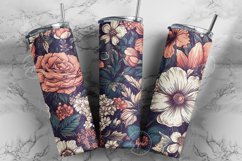 Seamless Boho Floral Tumbler Sublimation Wrap PNG Design Product Image 1