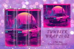 Futuristic pink neon Valentines tumbler wrap sublimation PNG Product Image 2