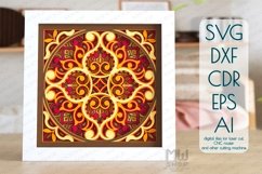 3D Mandala SVG file, Layered Mandala SVG DXF - M245 Product Image 1
