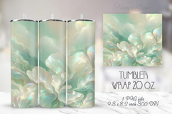 Light green pastel tumbler 20oz wrap sublimation design png Product Image 1