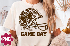Floral Football Helmet PNG, Game Day PNG Product Image 1