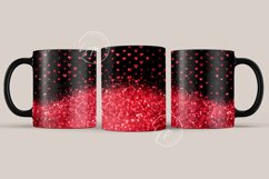Valentine&#039;s day Mug Wrap, Heart Glitter Design, 11 &amp; 15 Oz Product Image 1