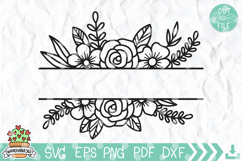 Split Floral Frame Svg Product Image 1