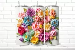 3D Floral 20 oz Skinny Tumbler Wrap Product Image 3