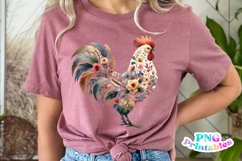 Floral Rooster PNG Product Image 2