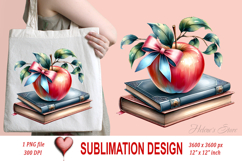 Cute School BUNDLE| Teacher sublimation design|Book &amp; apple Product Image 6