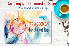 Boho dreamcatcher kitchen glass cutting board sublimation Product Image 2