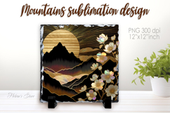 Sunset mountains slate design| Pearl fanatsy landscape Product Image 1