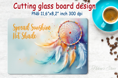 Boho dreamcatcher kitchen glass cutting board sublimation Product Image 4