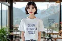 Woman white t-shirt mockup JPG and PSD Product Image 6