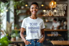 Woman white t-shirt mockup JPG and PSD Product Image 8