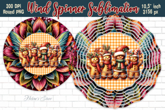 Christmas gingerbread Wind Spinner wrap sublimation designs Product Image 4