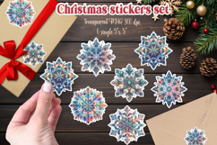 Christmas snowflakes printables stickers |Cute snowflake png Product Image 1