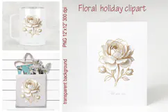 3d Paper flowers sublimation design png |Cute floral clipart Product Image 3